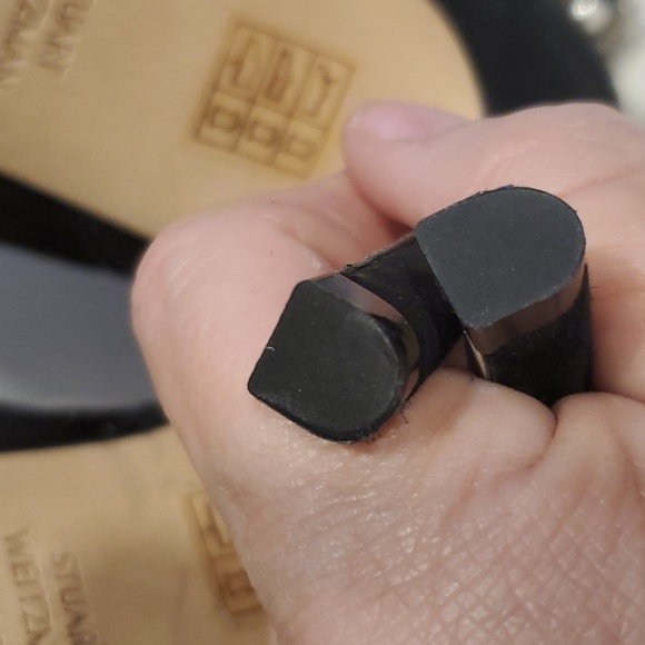 Stuart Weitzman Arista Shine Crystal Pearl Black Suede Ankle Booties Size 8.5B - Picture 13 of 16